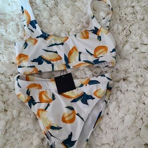 NWT DIXPERFECT Two Piece Bikini Swimsuit - Lemon Print - Sz L
